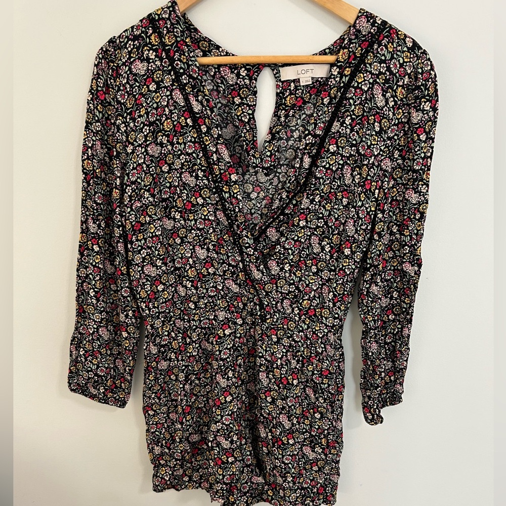 Loft Long Sleeve Floral Romper
